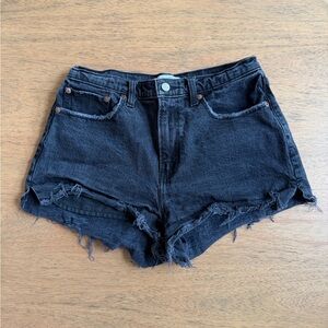 Women's | Abercrombie Curve Love High Rise Mom Shorts, Dark Wash | Size 30